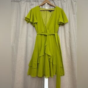 Lulu's Vibrant Green Asymmetrical Dress